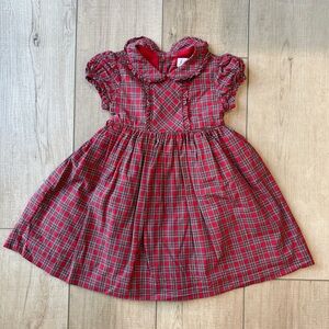 Red Plaid Ruffled Dress